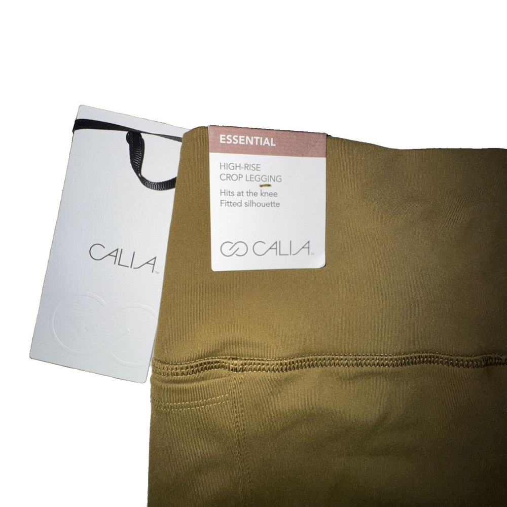 Calia High Rise Crop Leggings Women's Size Medium Dark Khaki Olive NWT - Picture 2 of 4